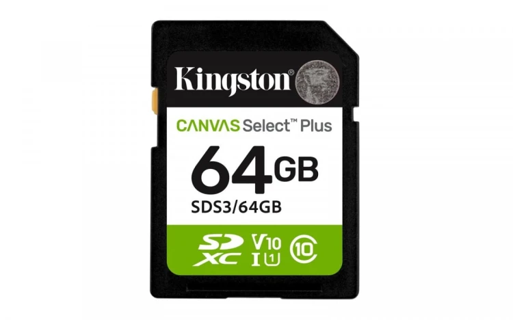 Kingston Karta pamięci SD 64GB Canvas Select Plus Gen3 100MB/s