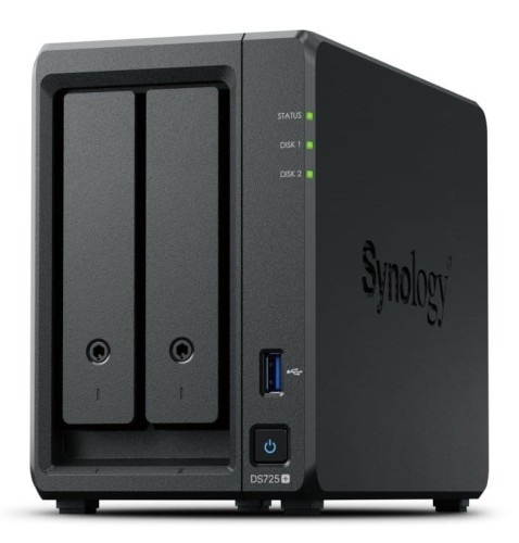 Synology Serwer DS725+ 2x0HDD 4GB DDR4 AMD R1600 1x1GbE 1x2,5Gbe 3Y