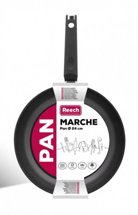 Lamart Patelnia aluminiowa z powłoką non-stick LP1002 MARCHE 24cm czarna