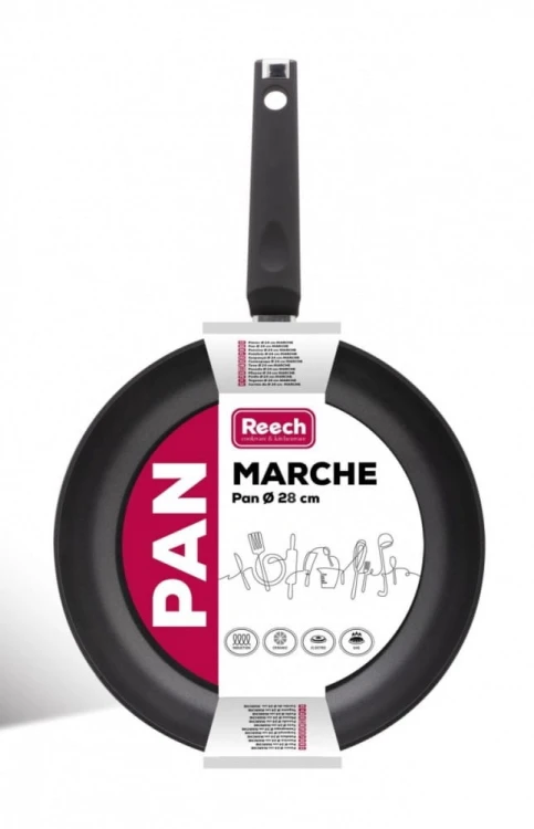 Lamart Patelnia aluminiowa z powłoką non-stick LP1003 MARCHE 28cm czarna