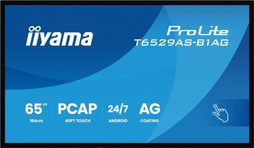 IIYAMA Monitor 65 cali T6529AS-B1AG VA,4K,HDMIx2,USB-C,RJ45,2x10W,WiFi,     Android 14, Signal FailOver, Whiteboard, iiSignage2 (CMS), iiControl (DMS)