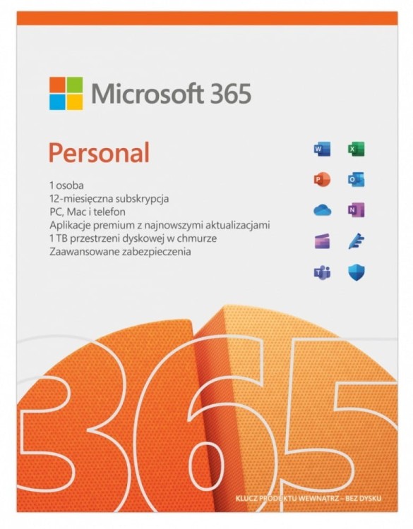 Microsoft 365 Personal PL P10 1Y 1User/5Devices Win/Mac Medialess Box QQ2-01752