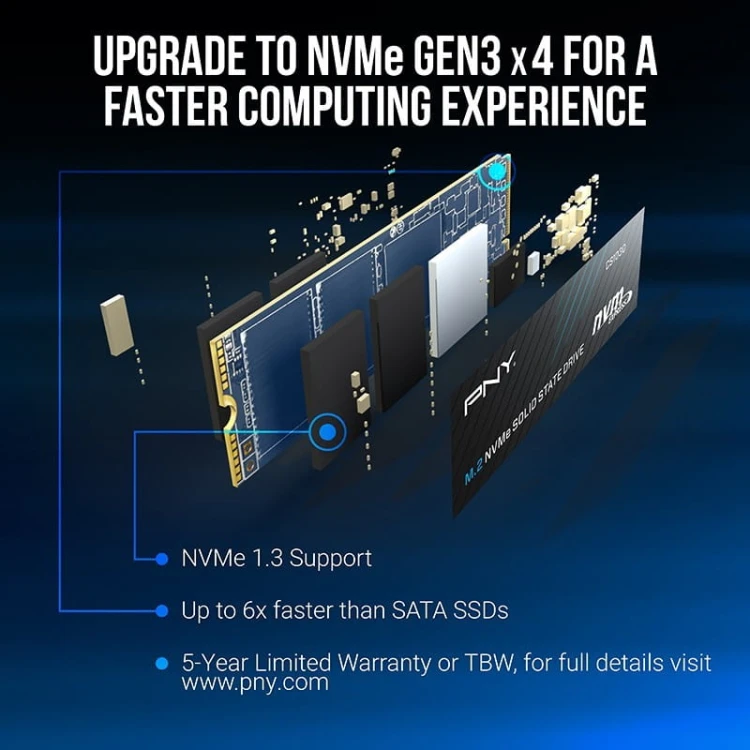 PNY Dysk SSD 2TB M.2 2280 PCIe CS1030 M280CS1030-2TB-RB