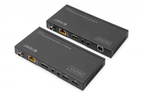 Digitus Przedłużacz/Extender KVM HDMI+USB HDBaseT 70m 4K30Hz HDCP 2.2 PoC (Power over Cable) audio IR zestaw