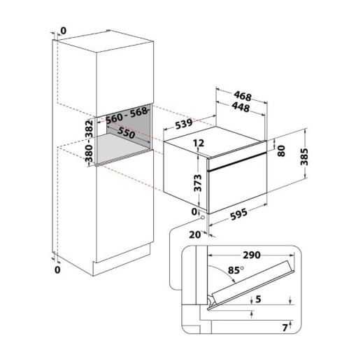 Whirlpool Kuchnia mikrofalowa do zabudowy WMD54MX