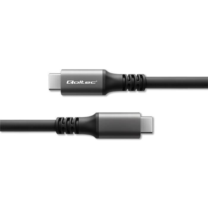 Qoltec Kabel USB4 Ultra-Fast | USB-C PD 240W | Thunderbolt 3/4 | 4K |   40Gb/s | 1m | Czarny