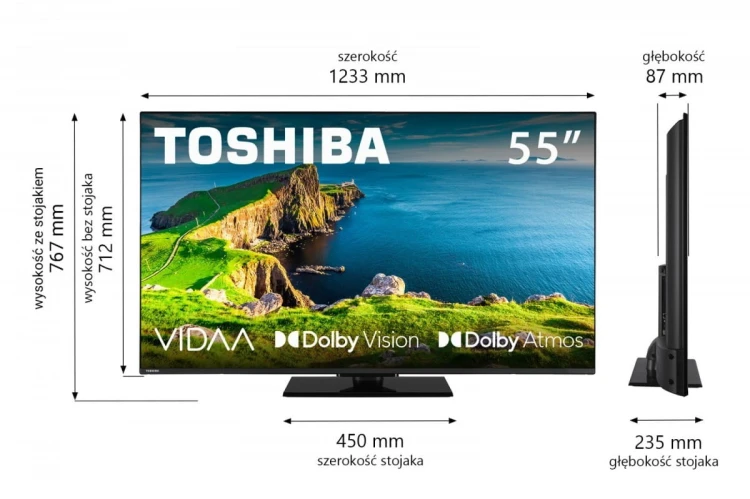 Toshiba Telewizor LED 55 cali 55UV3F63DG