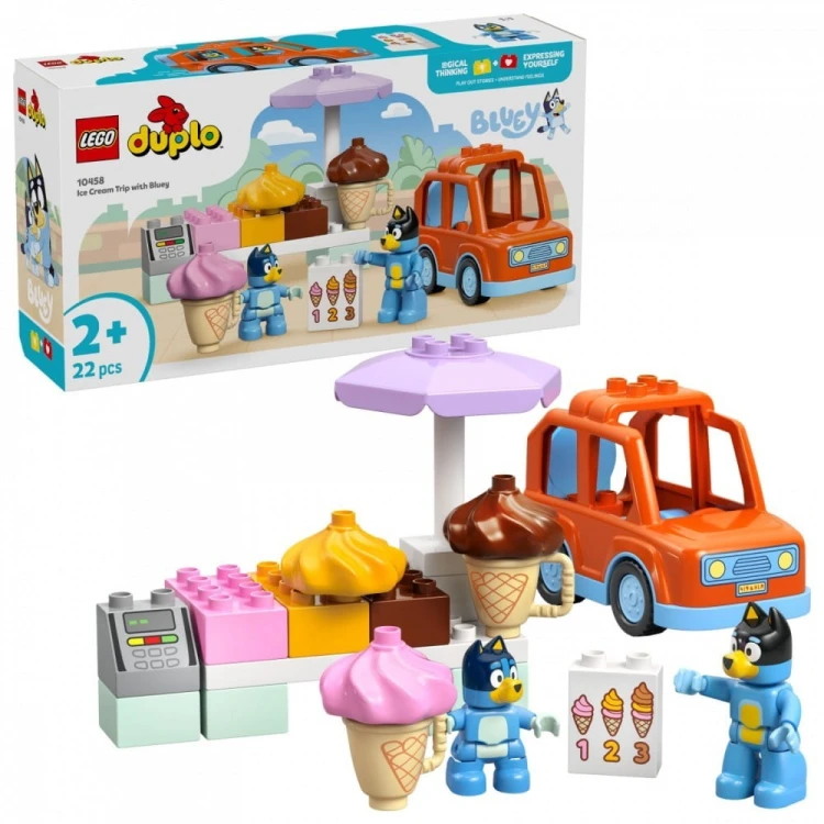LEGO Klocki DUPLO Bluey 10458 Wyprawa po lody z Bluey