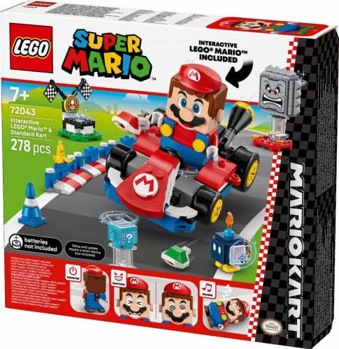 LEGO Klocki Super Mario 72043 Mario Kart - Interaktywna figurka LEGO Mario i Standard Kart
