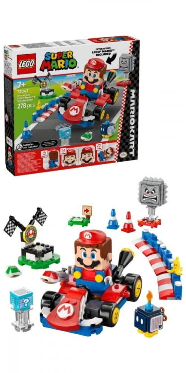 LEGO Klocki Super Mario 72043 Mario Kart - Interaktywna figurka LEGO Mario i Standard Kart