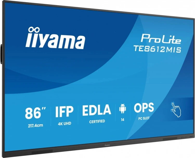 IIYAMA Monitor 86 cali TE8612MIS-B4AG  40pkt,IPS,4K,24/7,7H,                ANDROID 14, RK3576, 8/128GB, EDLA, Essential