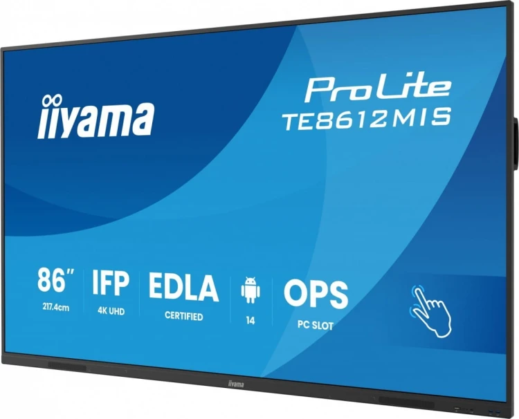 IIYAMA Monitor 86 cali TE8612MIS-B4AG  40pkt,IPS,4K,24/7,7H,                ANDROID 14, RK3576, 8/128GB, EDLA, Essential
