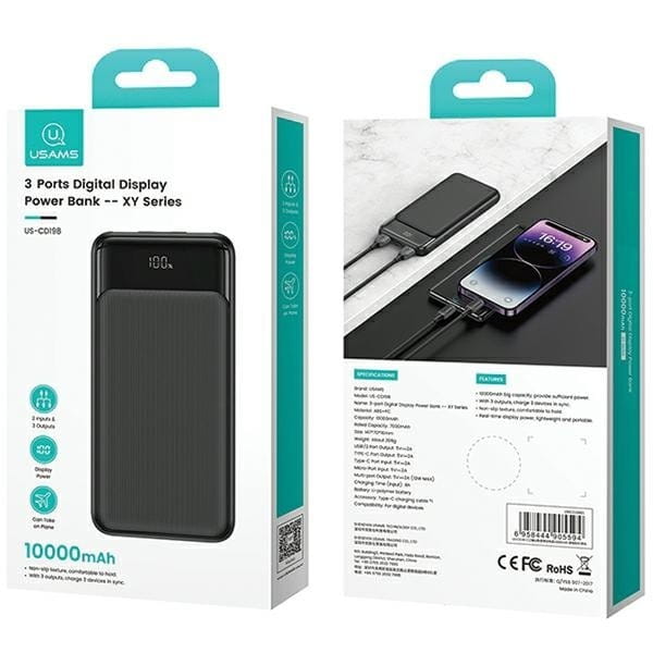 USAMS Ładowarka sieciowa 30W 1xUSB-C 1xUSB-A Fast czarging Czarna