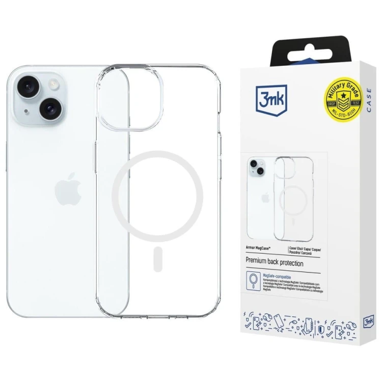 3MK Etui Armor MagCase do iPhone 15 MagSafe przezroczysty