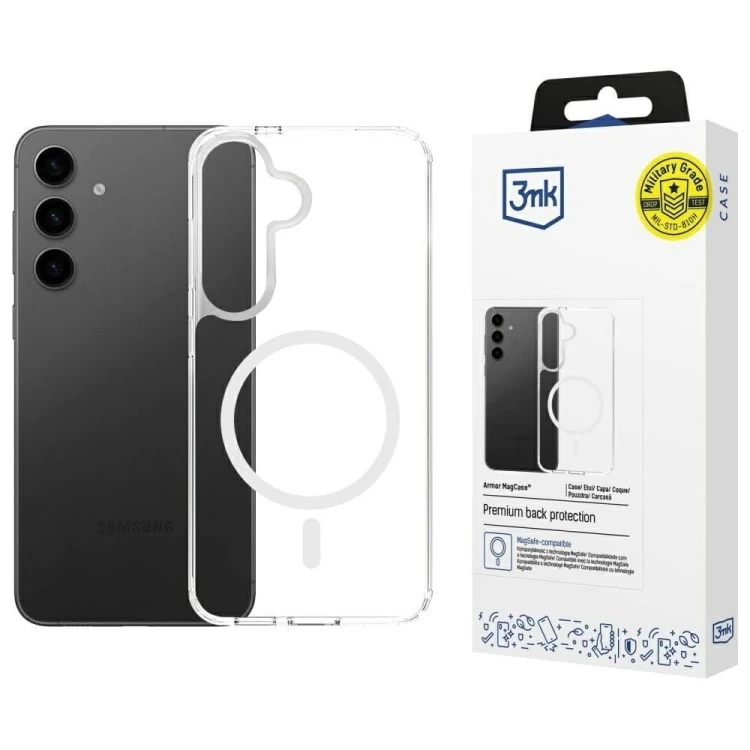 3MK Etui Armor MagCase do Samsung S24/S25 MagSafe przezroczysty