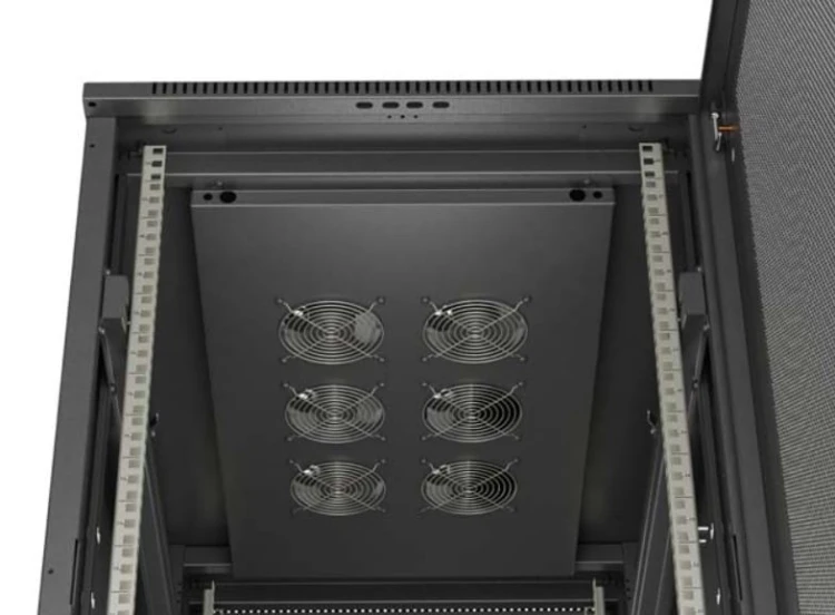 Lanberg Szafa instalacyjna rack stojąca 19" 22U 600x1000 czarna drzwi    perforowane ( flat pack)