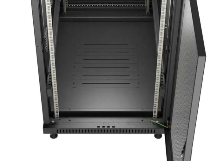 Lanberg Szafa instalacyjna rack stojąca 19" 22U 600x1000 czarna drzwi    perforowane ( flat pack)