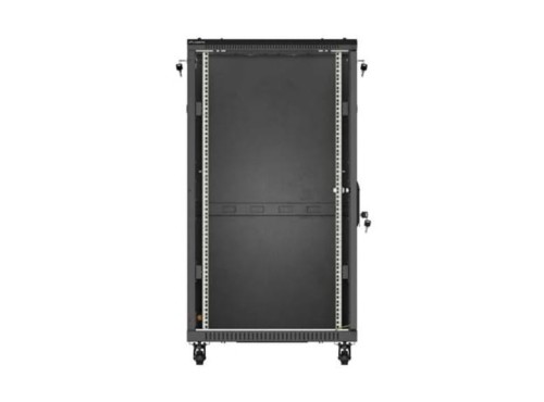 Lanberg Szafa instalacyjna rack stojąca 19" 22U 600x1000 czarna drzwi   przeszkolne ( flat pack)