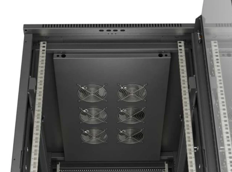 Lanberg Szafa instalacyjna rack stojąca 19" 22U 600x1000 czarna drzwi   przeszkolne ( flat pack)