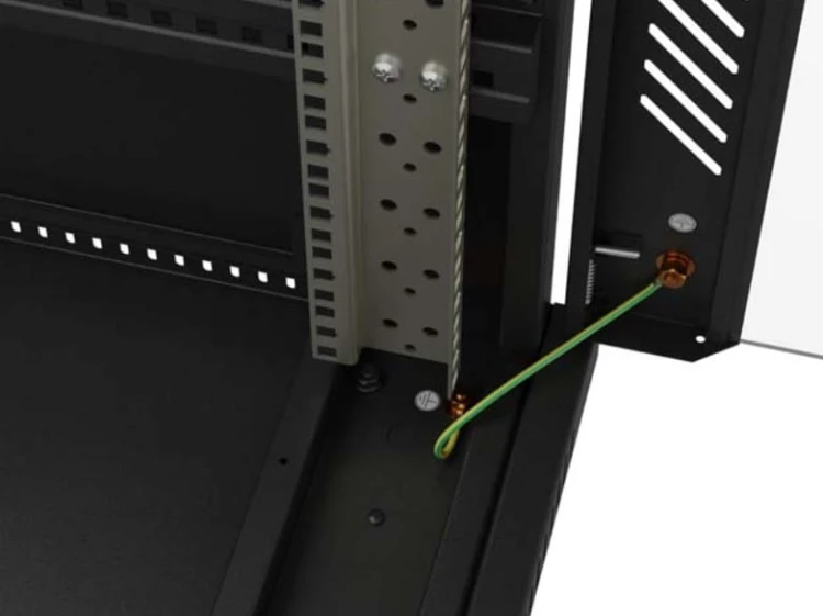 Lanberg Szafa instalacyjna rack stojąca 19" 22U 600x1000 czarna drzwi   przeszkolne ( flat pack)