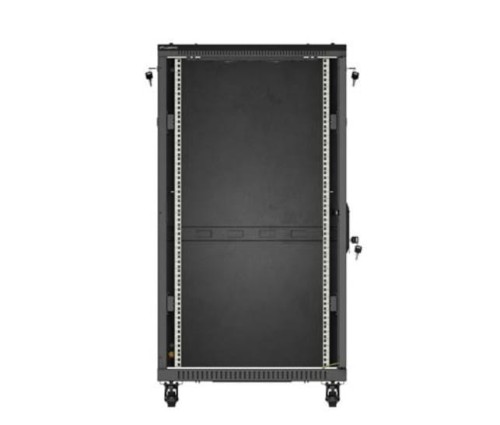 Lanberg Szafa instalacyjna rack stojąca 19" 22U 600x1200 czarna drzwi   przeszklone (flat pack)