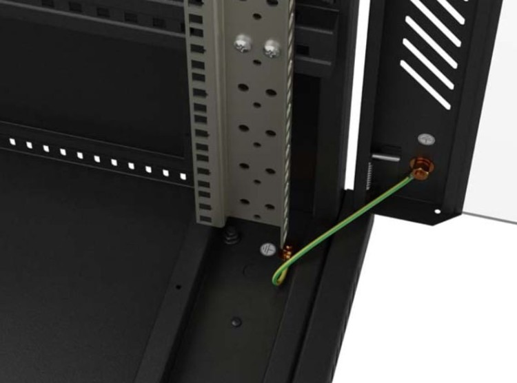 Lanberg Szafa instalacyjna rack stojąca 19" 22U 600x1200 czarna drzwi   przeszklone (flat pack)