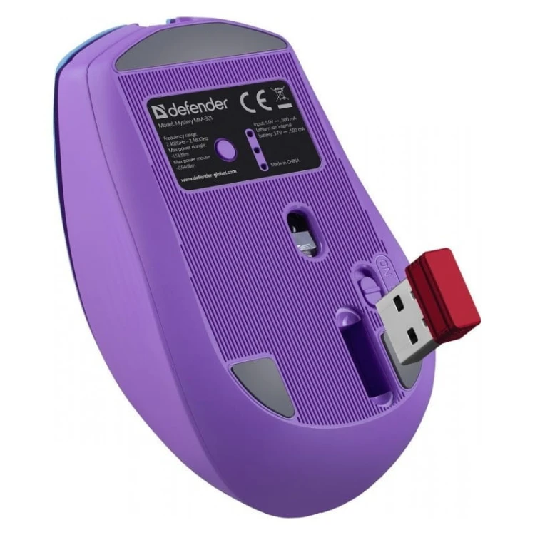 Defender Mysz bezprzewodowa MYSTERY MM-301 RF+BT 1600DPI 6P fioletowa
