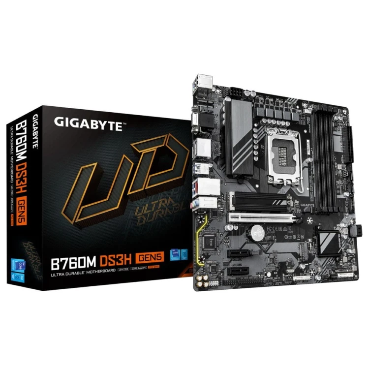 Gigabyte Płyta główna B760M DS3H s1700 GEN5 4DDR5 HDMI/DP/DSUB mATX