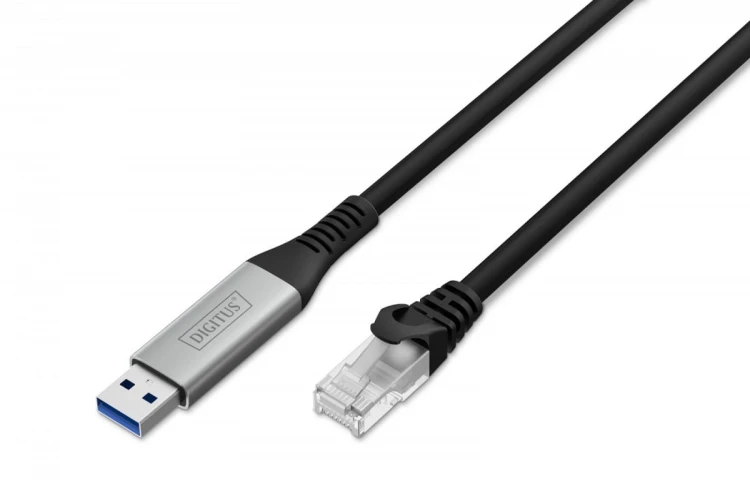Digitus Kabel adapter USB-A - RJ45 Kat. 6A S/FTP, 1 Gbit/s, USB 3.2 Gen1, LSZH, 2m