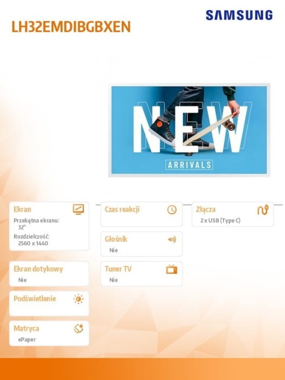 Samsung Moitor wielkoformatowy 32 cale EM32DX LH32EMDIBGBXEN