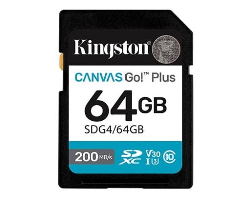 Kingston Karta SD 64GB Canvas Go Plus 200/100 MB/s C10 U3 V30