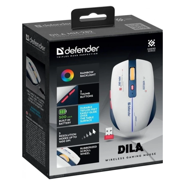 Defender Mysz gamingowa bezprzewodowa DILA MM-282 RF 1800DPI 6P