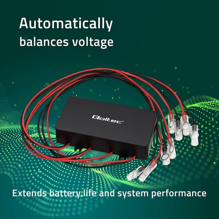 Qoltec Balanser napięcia 48V do akumulatorów 4x12V | 10A | LiFePO4 AGM  GEL
