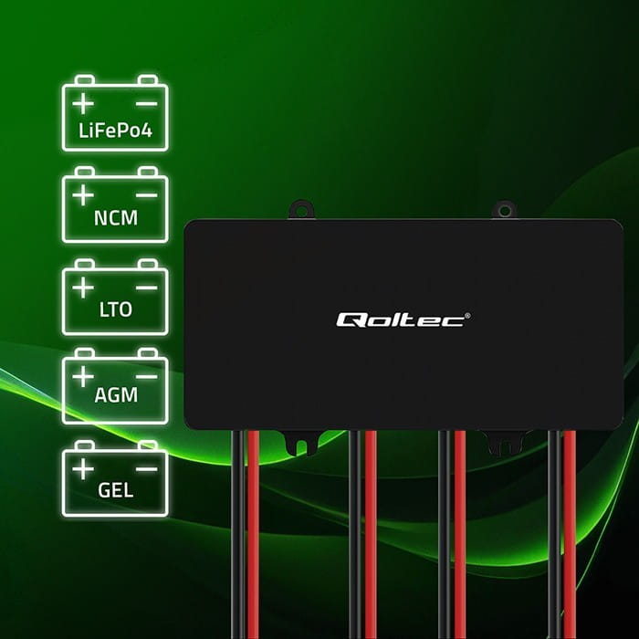 Qoltec Balanser napięcia 48V do akumulatorów 4x12V | 10A | LiFePO4 AGM  GEL