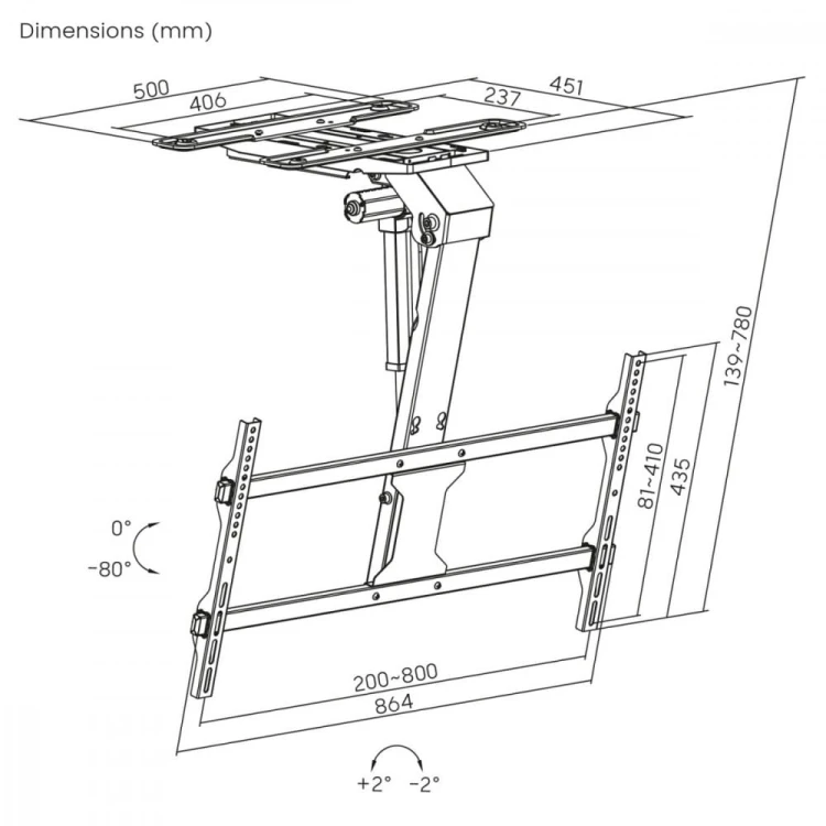 Maclean Elektryczny uchwyt TV, MC-110 T