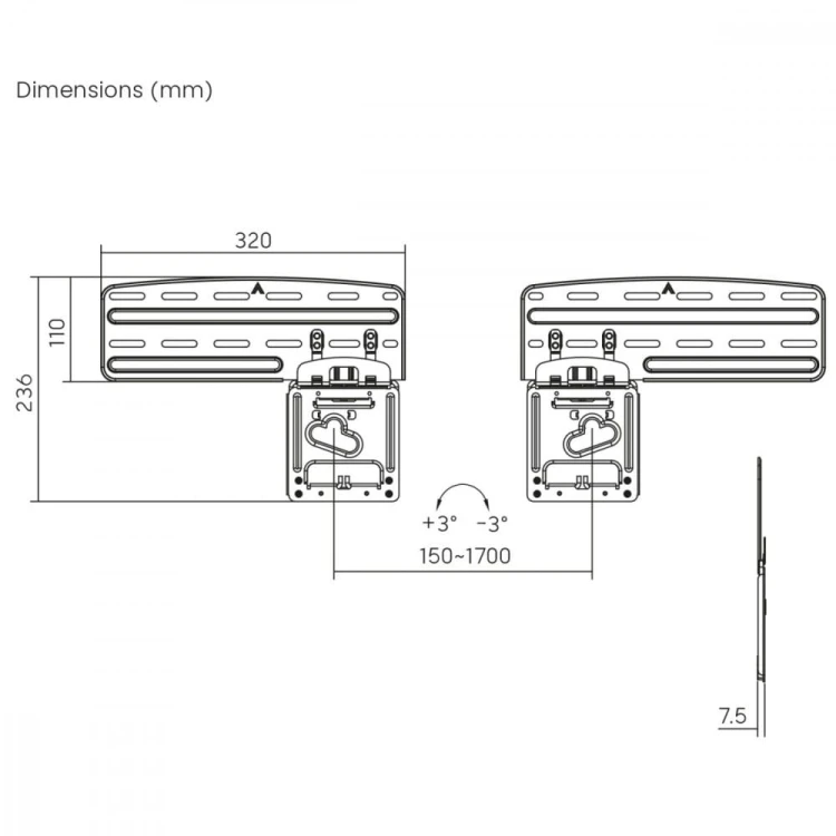 Maclean Uchwyt do TV QLED 43-85'' MC-806N
