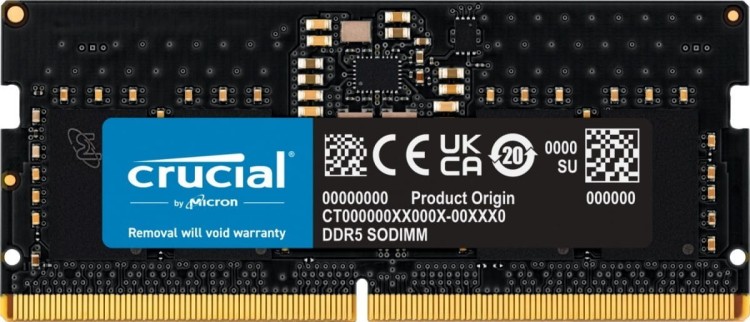 Crucial Pamięć do notebooka DDR5 SODIMM 32GB/5600 CL46 (16Gbit) Tray