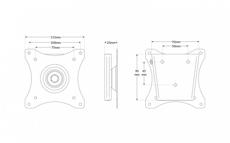 Edbak GD03 Uchwyt ścienny monitora VESA 75x75 - 100x100 10 kg
