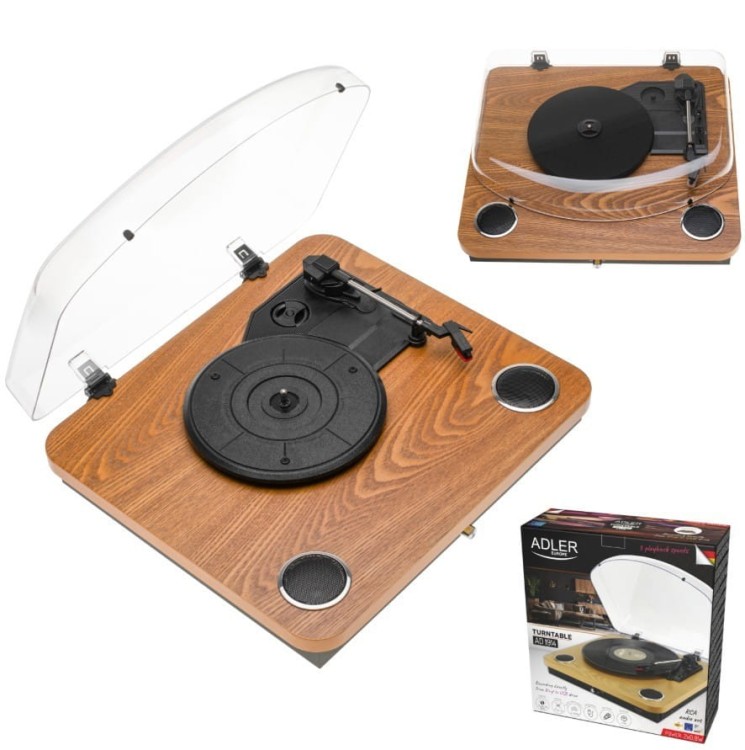 Adler Gramofon AD1914 Wood USB Bluetooth