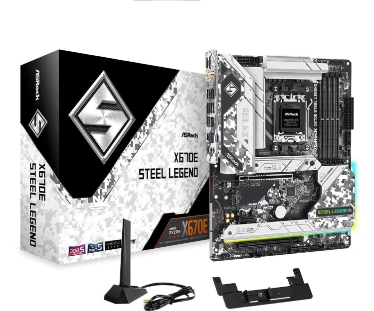 ASRock Płyta główna X670E STEEL LEGEND AM5 4DDR5 HDMI/DP M.2  EATX