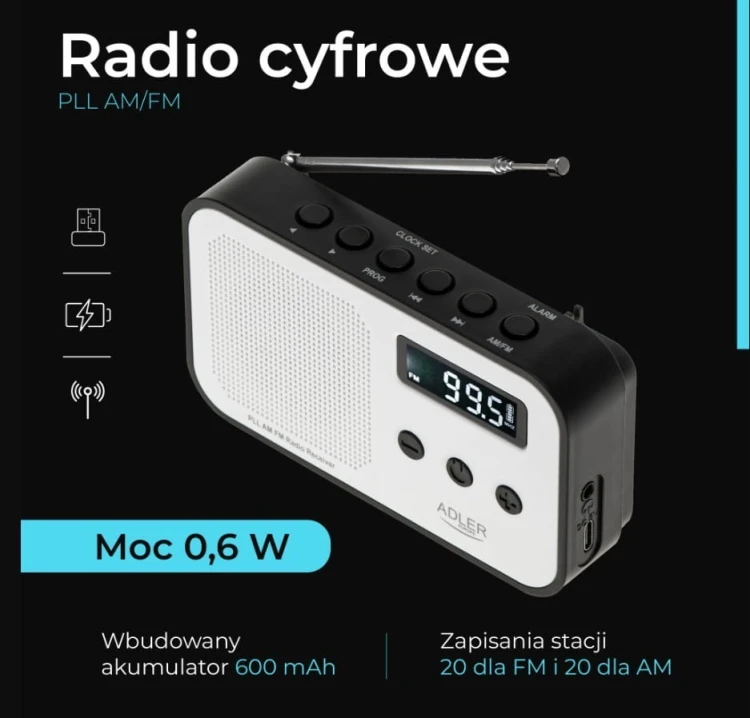 Adler Radio cyfrowe PLL AD1907