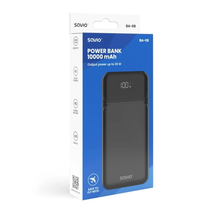 Savio Powerbank 10000 mAh, BA-08