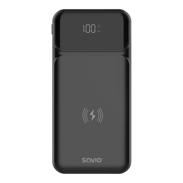 Savio Powerbank bezprzewodowy 10000 mAh, BA-09