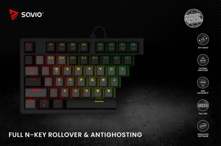 Savio Klawiatura mechaniczna STYX Outemu Red Hot Swap RGB