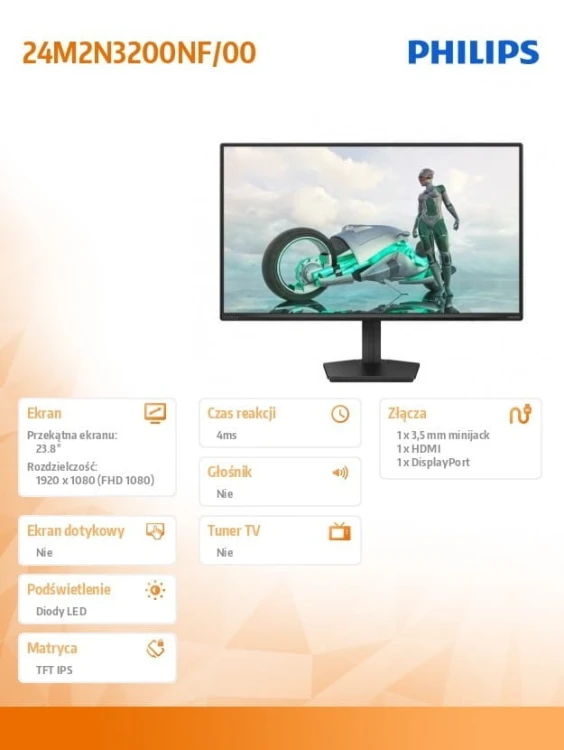 Philips Monitor 24M2N3200NF IPS 23.8 cala 144Hz HDMI DP
