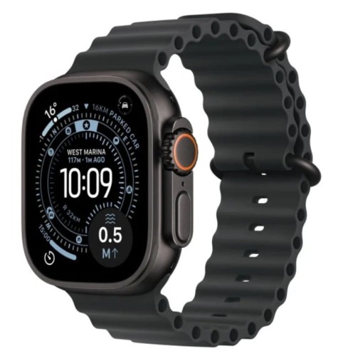 Apple Watch Ultra 3 GPS + Cellular, koperta 49 mm z tytanu w kolorze czarnym, pasek Ocean w kolorze czarnym