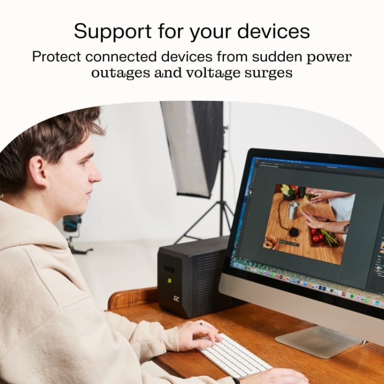 Green Cell Zasilacz awaryjny UPS 480W/850VA modyfikowana sinusoida