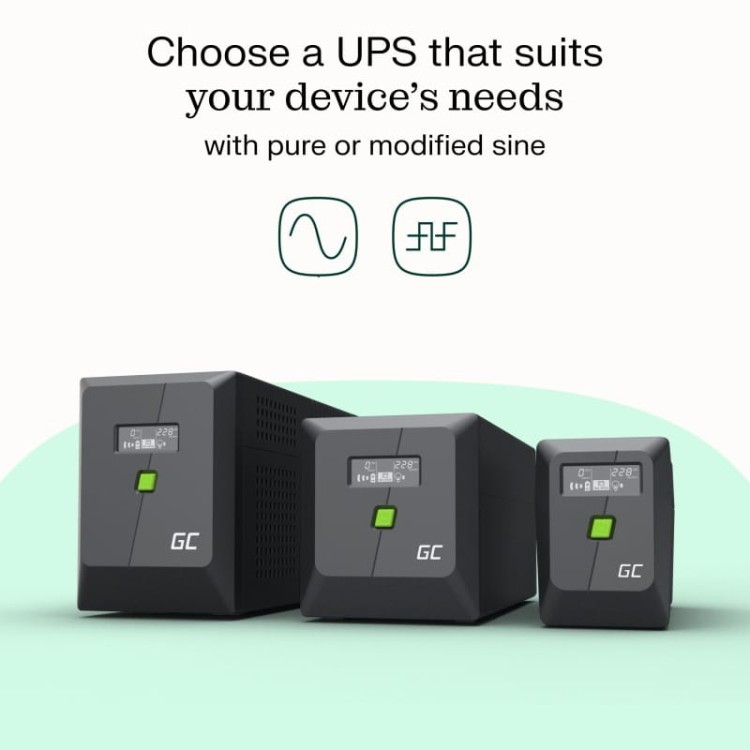 Green Cell Zasilacz awaryjny UPS 480W/850VA modyfikowana sinusoida