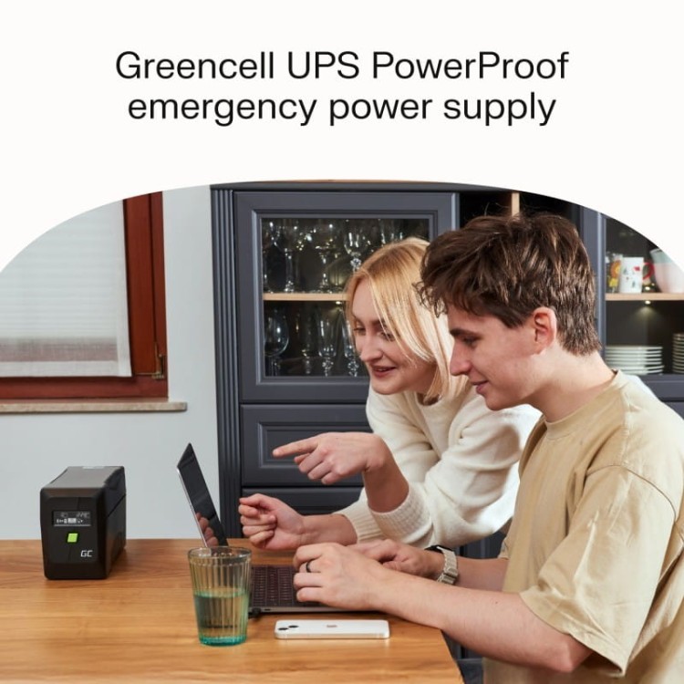 Green Cell Zasilacz awaryjny UPS 480W/750VA czysta sinusoida