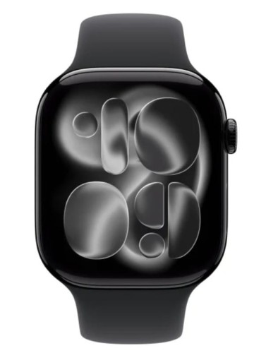 Apple Watch Series 11 GPS koperta 42 mm z aluminium w kolorze onyksu, pasek sportowy w kolorze czarnym - rozmiar M/L